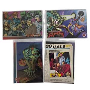 Wizard Magazine Promo Trading Cards Lot Of 4 1990s NM